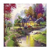 Puzzles for Adults houses-1500piece for Adults Kids Puzzle for Adults Colorful Unique Round Puzzle for Teens Kids Family Games Challenging Educational Puzzle
