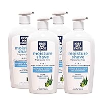 Moisture Shave Cream, Fragrance Free Shaving Cream for Men and Women, 11 oz Pump Bottle, 4 Pack (Packaging May Vary)