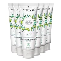 Body Cream, EWG Verified Moisturizer, Vegan Moisturizing Products For Dry Skin, Dermatologically Tested, Olive Leaves, 8 Fl Oz (Pack of 6)