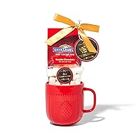 Ghirardelli Hot Chocolate Gift Set, Includes 1 Single-Serve Packet of Ghirardelli Double Chocolate Hot Cocoa Mix, 1 Pack of Mini Marshmallows, and Ceramic Mug, Gourmet Hot Cocoa Gift Set