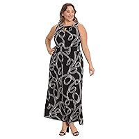 London Times Women's Halter Neckline Signature Morris Maxi Dress Vacation Occasion Event Guest of