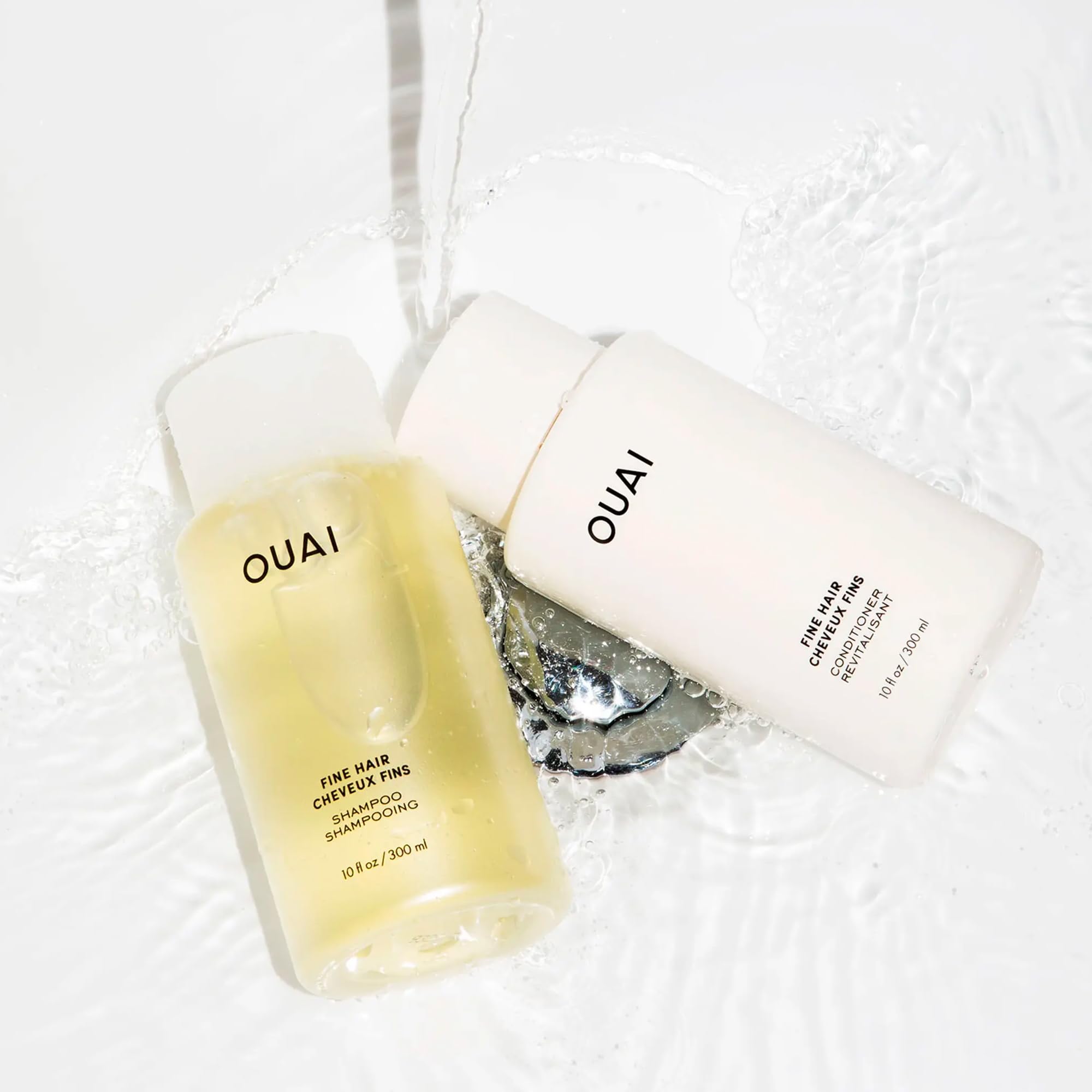 OUAI Fine Conditioner - Lightweight Conditioner for Softness, Bounce & Volume - Made with Keratin and Biotin - Free of Parabens, Sulfates & Phthalates - 10 fl oz