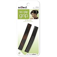 Scunci No-slip Grip Auto Clasp Barrettes, 2 Count, Colors May Vary