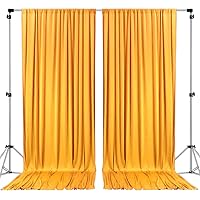 AK TRADING CO. 10 feet x 8 feet IFR Polyester Backdrop Drapes Curtains Panels with Rod Pockets - Wedding Ceremony Party Home Window Decorations - Marigold