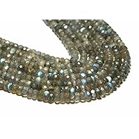 Natural Labradorite Rondelle Faceted 3-4mm Gemstone Loose Beads 13