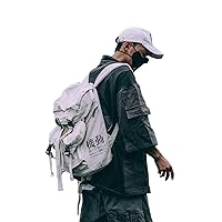 Travel Laptop Backpack Techwear Streetwear Anti Theft Slim Daypack Computer Bag Durable & Fits 15 Inch Laptop (Beige)