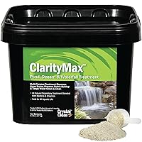 CrystalClear ClarityMax, All-in-One Pond Clarifier Treatment, All-Natural Beneficial Bacteria & Enzymes Provide Max Clarity, Koi Fish & Pet Safe, Algae Stain Remover, Crystal Clear Water Garden 25LB