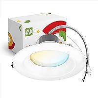 ASD 8 Inch Commercial Canless LED Downlight, Power Adjustable 12/20/30W Lighting, Round Dimmable Recessed Ceiling Light Fixture, 5 Color Temperatures 2700K-5000K, 120-277V IC Rated UL & Energy Star