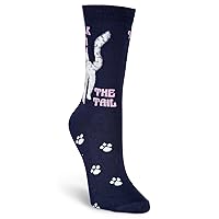 K. Bell Women's Fun Cat Lovers Crew Socks-1 Pairs-Cool & Cute Wordplay Novelty Gifts