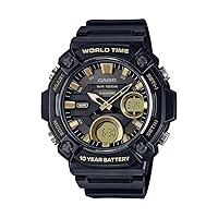 Casio 10 Year Battery World Time Countdown Timer Analog-Digital Watch (Model: AEQ-120W-9AV)