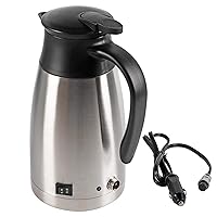 12V 1000ml Stainless Steel Hot Water Boiler with Auto Shut-Off&Boil-Dry Protection,Speed-Boil Electric Kettle, Car Automobile Electric Heating Kettle Portable Water Cup or Making Tea, Coffee, Sp