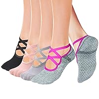 Yoga Socks Non Skid with Grips Barre Pilates Socks for Women Girls