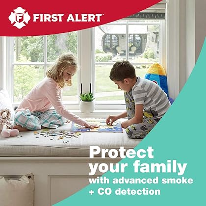 First Alert Powered Alarm SCO5CN Combination Smoke and Carbon Monoxide Detector, Battery Operated, 1 Pack, White