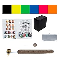 0.3 mm Fine Brass Tip Kistkas, Beeswax, 6 Dyes, Cleaning Wire, Candle and Instructions Ukrainian Easter Egg Decorating Kit