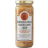 Chicken & Riced Cauliflower Soup by Zoup! Good, Really Good® - No Artificial Ingredients, No Preservatives, Gluten Free Chicken & Riced Cauliflower Soup, 16 oz Ready to Serve (1 Pack)