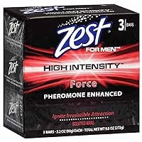 Zest For Men High Intensity Pheromone Enhanced Bar Soap, Force 3 ea (Pack of 2)