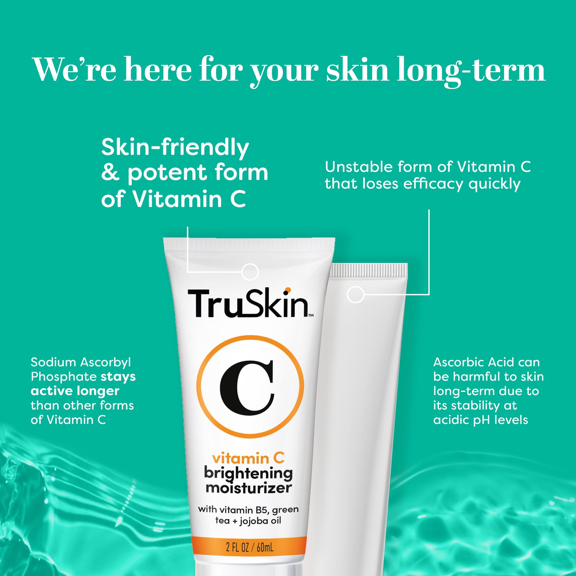 TruSkin Vitamin C Face Moisturizer for Women - Brightening, Anti Aging, Hydrating, Skin Wrinkle Cream, Dark Spot Corrector - Vitamin B5, Vitamin E, Jojoba Oil, Organic Aloe Vera & Green Tea, 2 fl Oz
