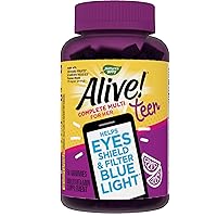 Nature’s Way Alive! Teen Gummy Multivitamin for Her, Helps Eyes Filters Blue Light*, Citrus Burst Flavor