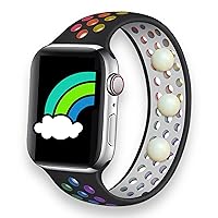 Acupressure Watchband- Natural Relief- Stress, Nausea, Balance, Mood- Compatible with Apple iWatch Bands- Silicone, Waterproof, Skin Friendly- Solo Loop (Medium 38/41)