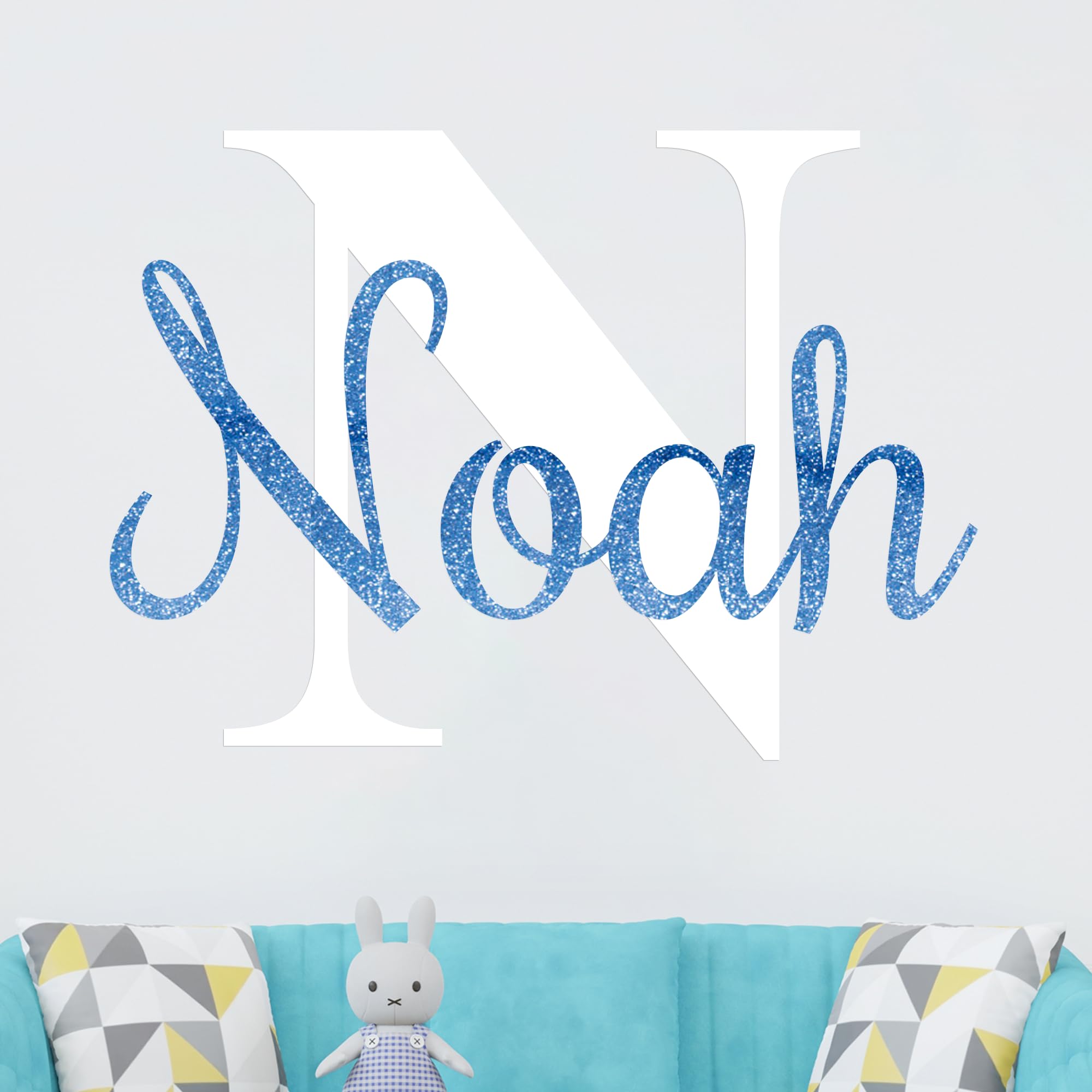 Personalized Multiple Font Wall Stickers for Baby Girl or Boy I Custom Name & Initial for Nursery Wall Decor I Wall Decal for Child Room Decorations I Multiple Sizes and Colors Options