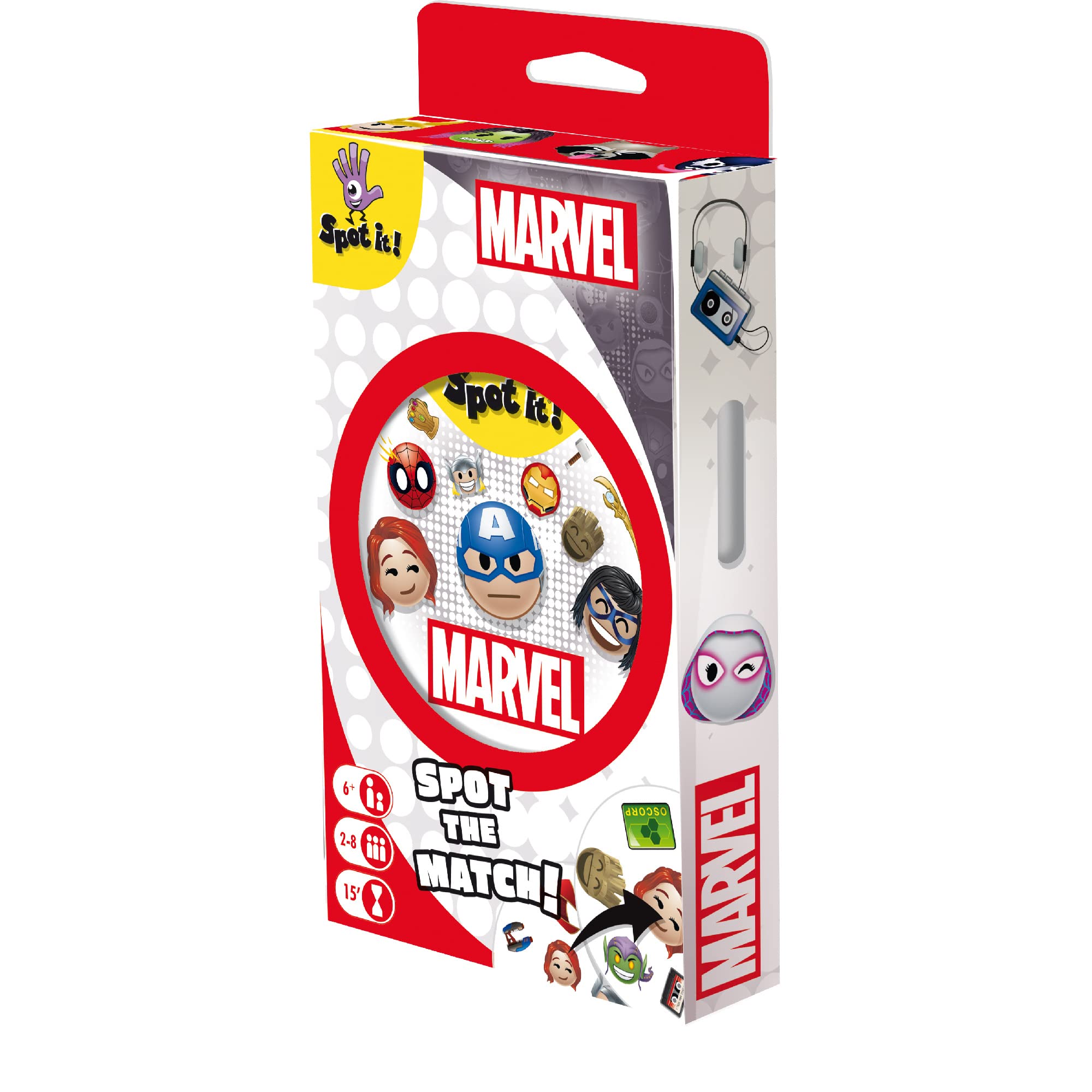 Zygomatic Spot It! Marvel Emojis Card Game (Eco-Blister) | Matching Game | Fun Kids Game for Family Game Night | Travel Game for Kids | Ages 6+ | 2-8 Players | Avg. Playtime 15 Mins | Made