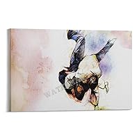 Invogueyy Judo Wall Art Judo Gym Wall Decoration Judo Martial Arts Canvas Posters Canvas Painting Posters And Prints Wall Art Pictures for Living Room Bedroom Decor 12x18inch(30x45cm) Frame-style