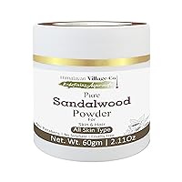 Himalayan Village 100% Natural Sandalwood/Chandan Powder for Face Pack | Treats Acne | Blemishes | Dark Spots | Blackheads | Control Excess Oil- 2.1 OZ/ 60gm