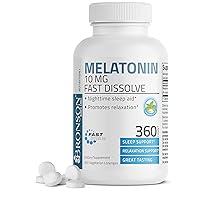 Bronson Melatonin 10 MG Fast Dissolve Peppermint Tablets, Promotes Relaxation, 360 Chewable Vegetarian Lozenges