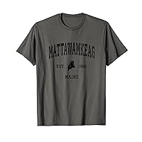 Mattawamkeag Maine ME Vintage Athletic Black Sports Design T-Shirt