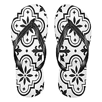 Moroccan Tiles Design Womens Flip Flops Summer Beach Sandals Casual Thong Slippers Comfortable Shower Slippers Non Slip Water Sandals shoes XL