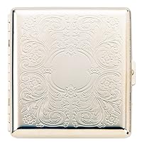 Tsubota Pearl 1-95408-81 Tobacco Case, King Size, Short (3.3 inches (85 mm), Holds 20 Pieces, Arabesque Silver