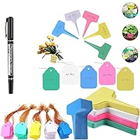 200 Pcs Plastic Plant Labels, Waterproof T-Type Nursery Garden Labels Hanging Plant Tags for Seedling, Vegetable Vines Tags with Permanet Marking Pen, Multicolor