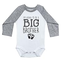 Custom Big Brother Long Sleeve Raglan Onesie/I'm Going to BE A Big Brother (Custom Date) / Boys)