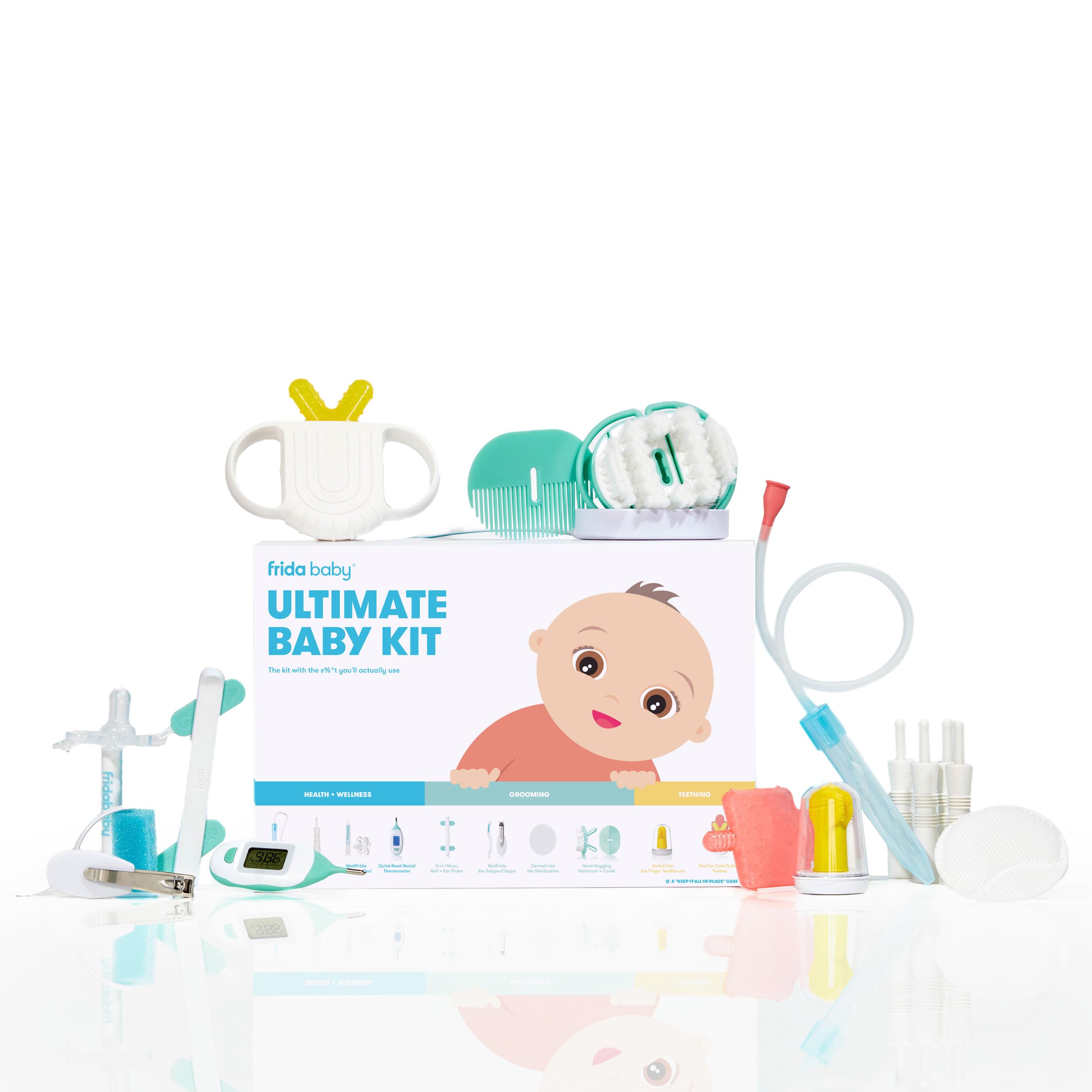 Frida Baby Ultimate Baby Kit | The complete baby health & wellness, grooming, and teething kit