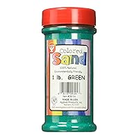 Hygloss Products Colored Play Sand - Assorted Colorful Craft Art Bucket O' Sand, Green, 1 lb