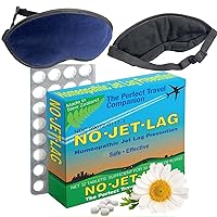 Miers Labs NO Jet Lag Homeopathic Jet Lag Remedy (1 Pack, 32 Tablets) & Comfort Travel Eye Mask with Adjustable Straps Blocks Light, Improves Sleep Quality Travel Essential