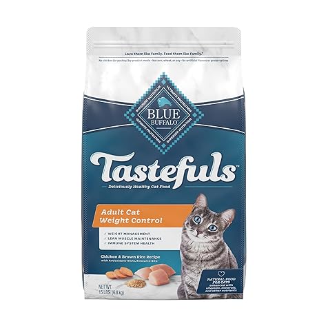 Tastefuls Weight Control Natural Adult Dry Cat Food, Chicken 15lb bag