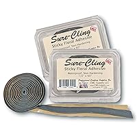 Sure-Cling Floral Adhesive Putty, Waterproof, Non-Hardening 5-ft roll (2 Pack) Made in USA