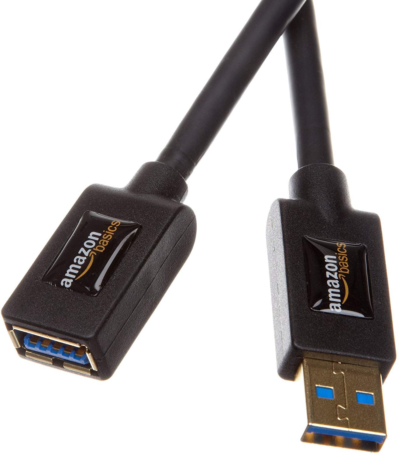 Amazon Basics USB-A 3.0 Extension Cable, 4.8Gbps High-Speed, Male to Female Gold-Plated Connectors, 3.3 Foot, Black