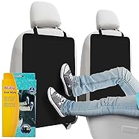 Nuby Kids Kick Mats- Back Seat Protectors with Storage Compartment: Black, 2 Pack
