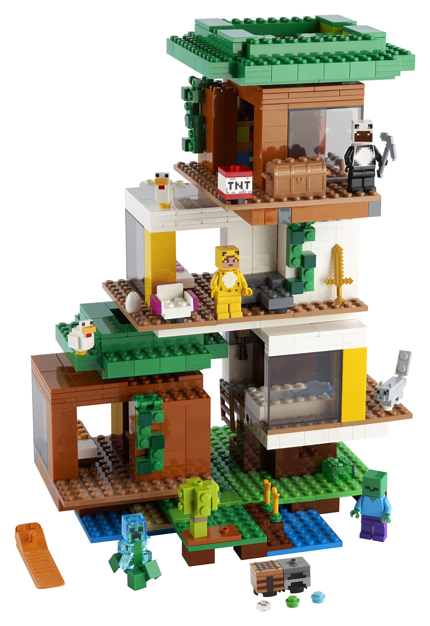 LEGO Minecraft The Modern Treehouse 21174 Giant Treehouse Building Kit Playset; Fun Toy for Minecraft-Gaming Kids; New 2021 (909 Pieces)