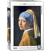 EuroGraphics Girl with A Pearl Earring by Vermeer 1000 Piece Puzzle (6000-5158) , Black