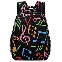 Music Notes Travel Laptop Backpack Casual Daypack with Mesh Side Pockets for Book Shopping Work