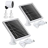Bundle - Solar Panel and Wall Mount Compatible with SimpliSafe Wireless Outdoor Security Camera,Power Your SimpliSafe Outdoor Camera continuously - Silver - 2PACK
