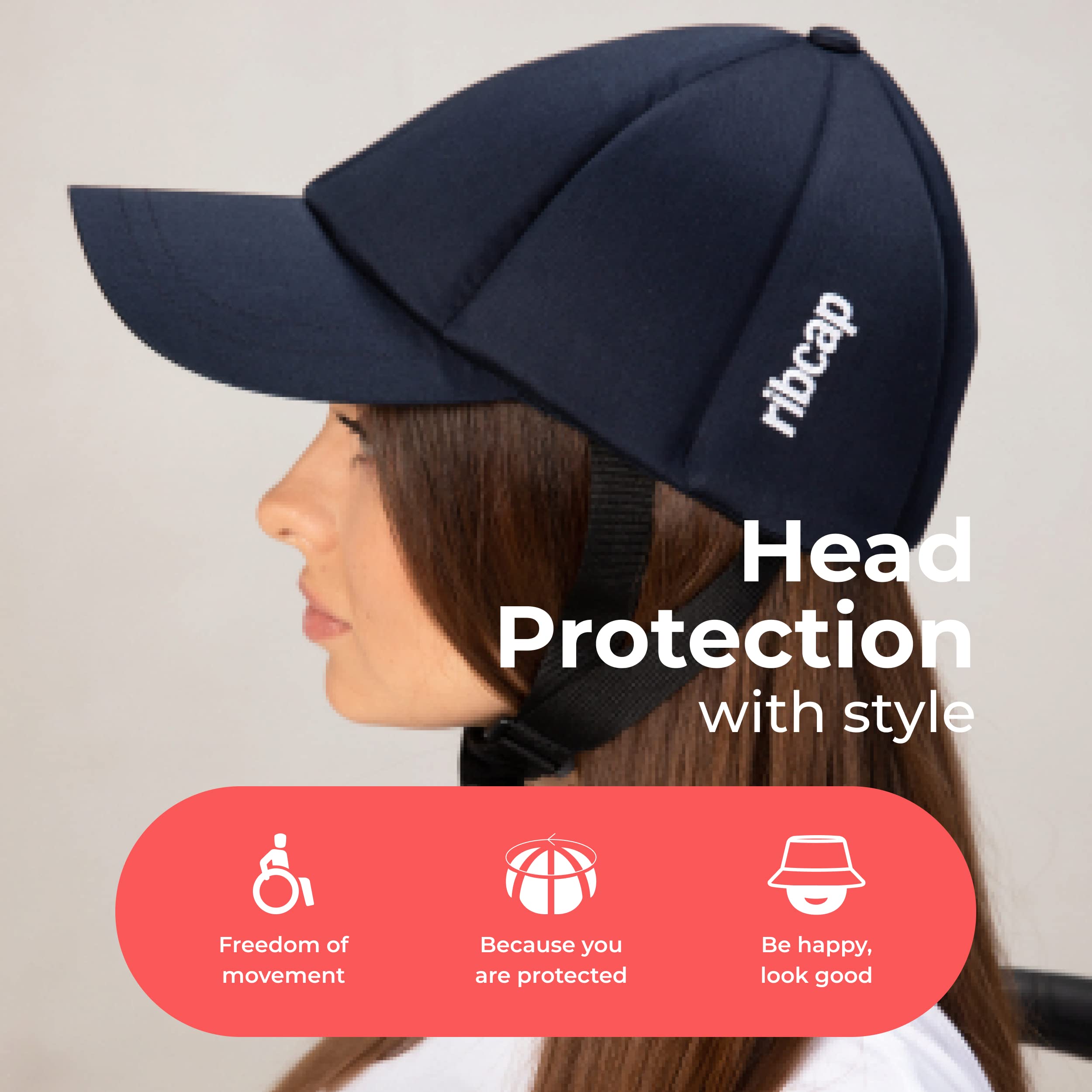 Ribcap Baseball Cap Medical Grade Protective Helmet | Navy Blue | Large-Extra Large (Head Circumference 23-26