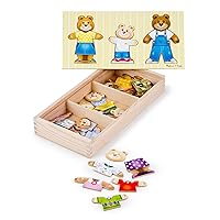 Melissa & Doug Wooden Bear Family Dress-Up Puzzle | Puzzles | Wooden Toy | 3+ | Gift for Boy or Girl