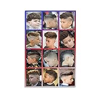 Poster of Children's Barber Shop Hair Salon Hair Salon Poster Children's Hair Guide Poster (5) Canvas Painting Posters And Prints Wall Art Pictures for Living Room Bedroom Decor 16x24inch(40x60cm) Un