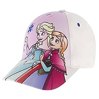 Disney Girls Baseball Cap, Frozen Elsa & Anna Adjustable Toddler 2-4 Or Girl Hats for Kids Ages 4-7