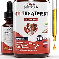 Natural Dog UTI Treatment - Dog UTI - Dog Urinary Tract Infection Treatment - UTI Dog Treatment - Dog UTI Supplement - Dog UTI Cranberry - Dog Cranberry Supplement - 1 fl oz - Bacon Flavor