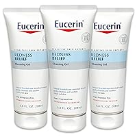 Eucerin Redness Relief Cleansing Gel - Fragrance Free, Gently Cleanses Sensitive Skin - 6.8 fl. oz. Tube (Pack of 3)
